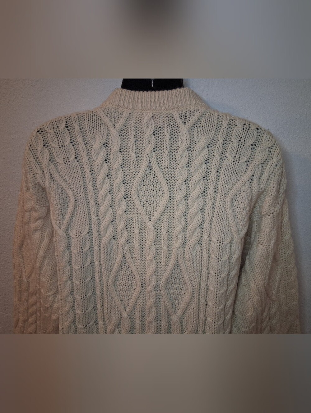 VTG James Pringle Men's Small Wool Sweater Cable Knit Fishermans Aran Scotland - Picture 5 of 10